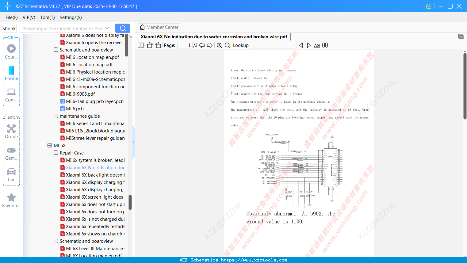Xiaomi 6X No Indication Due To Water Corrosion And Broken Wire